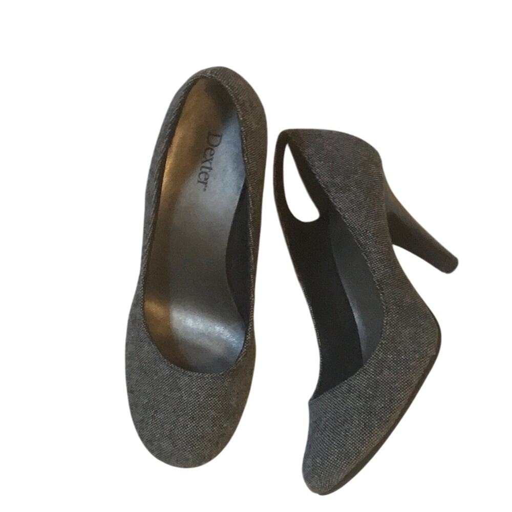 Dexter Gray Tweed Round Toe Heels. 6W